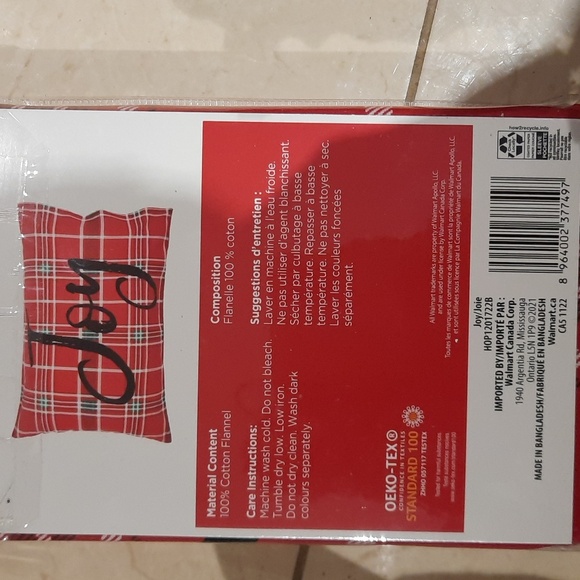 New 2 SINGLE "JOY" FLANNEL PILLOW CASES BUFFALO PLAID - Picture 4 of 5